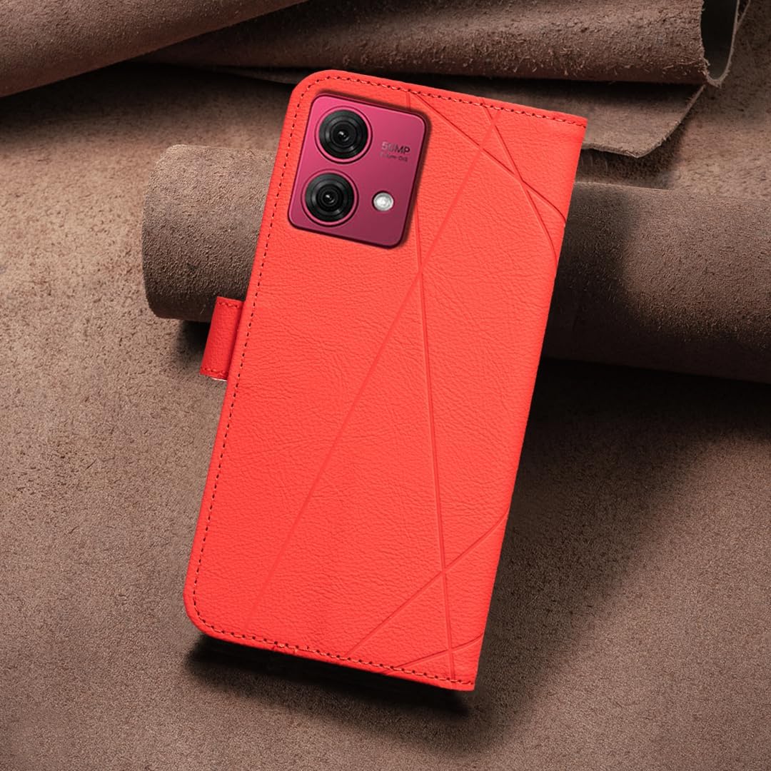 iTape Wallet phone case for Motorola Moto G84, RFID anti-theft wallet, pressed edge leather case flip cover stand