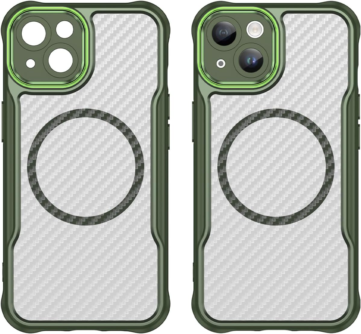 Magnetic carbon fibre case for iPhone 13, support wireless charging, carbon fibre shockproof slim case Purple