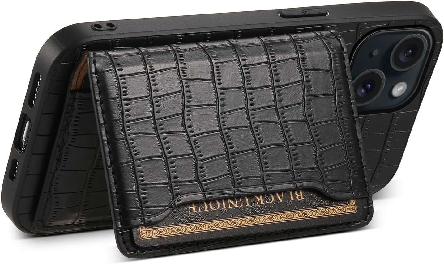 Crocodile pattern phone case suitable for iPhone 15 Pro max, magnetic card holder holder card slot phone case, Green