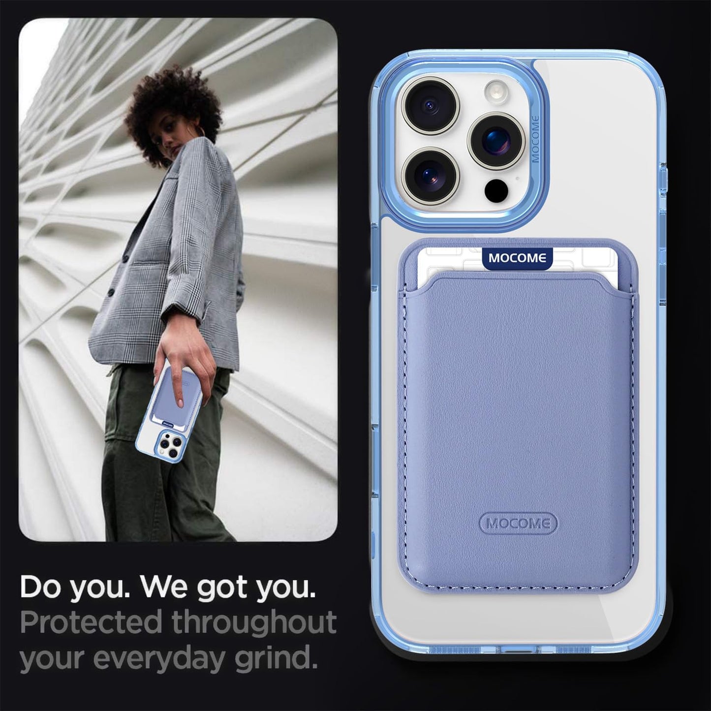 Magnetic transparent phone case for iPhone 16 Pro max, supports wireless charging, military-grade drop-proof, compatible with iPhone 16 Pro max Car magnetic bracket 2 in 1 magnetic card holder