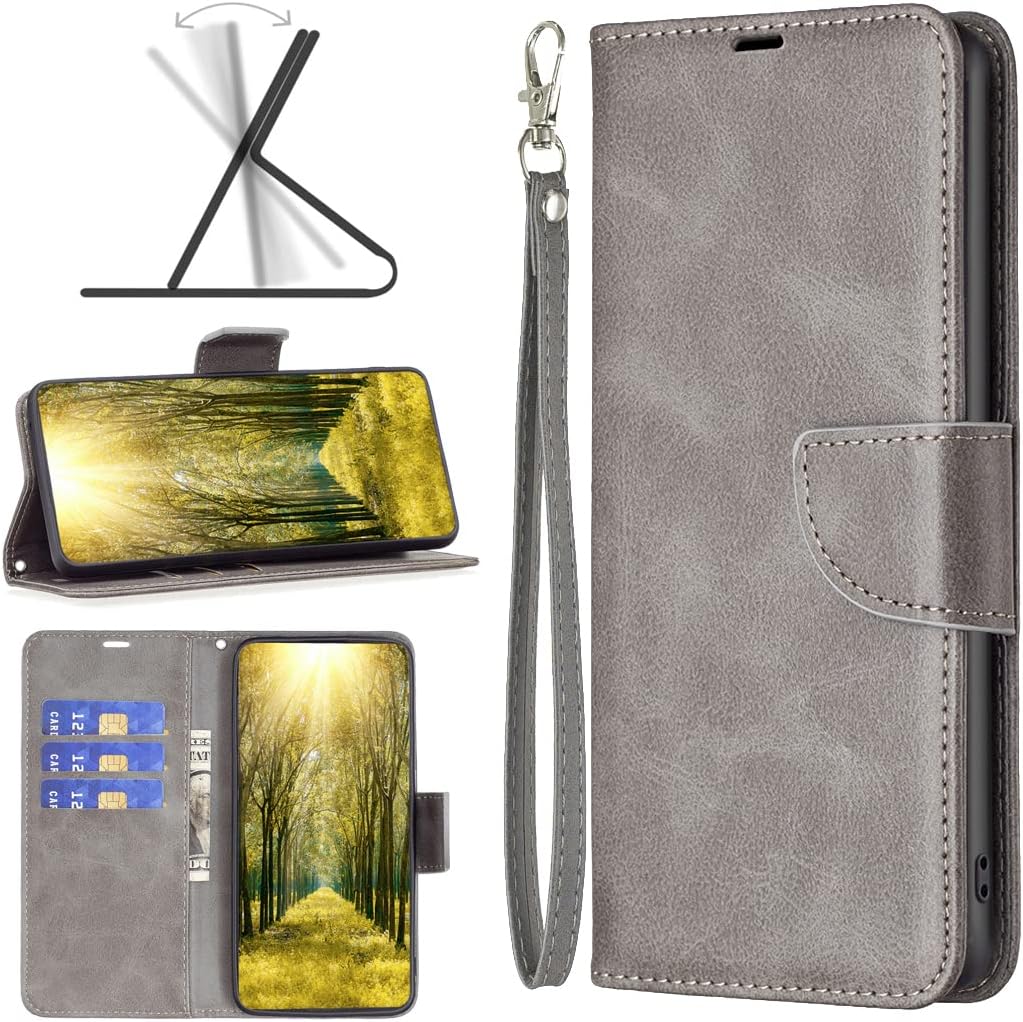 iTape Solid lambskin leather phone case for Samsung Galaxy S25 Edge, snap wallet style case, flip stand shock protection Brown