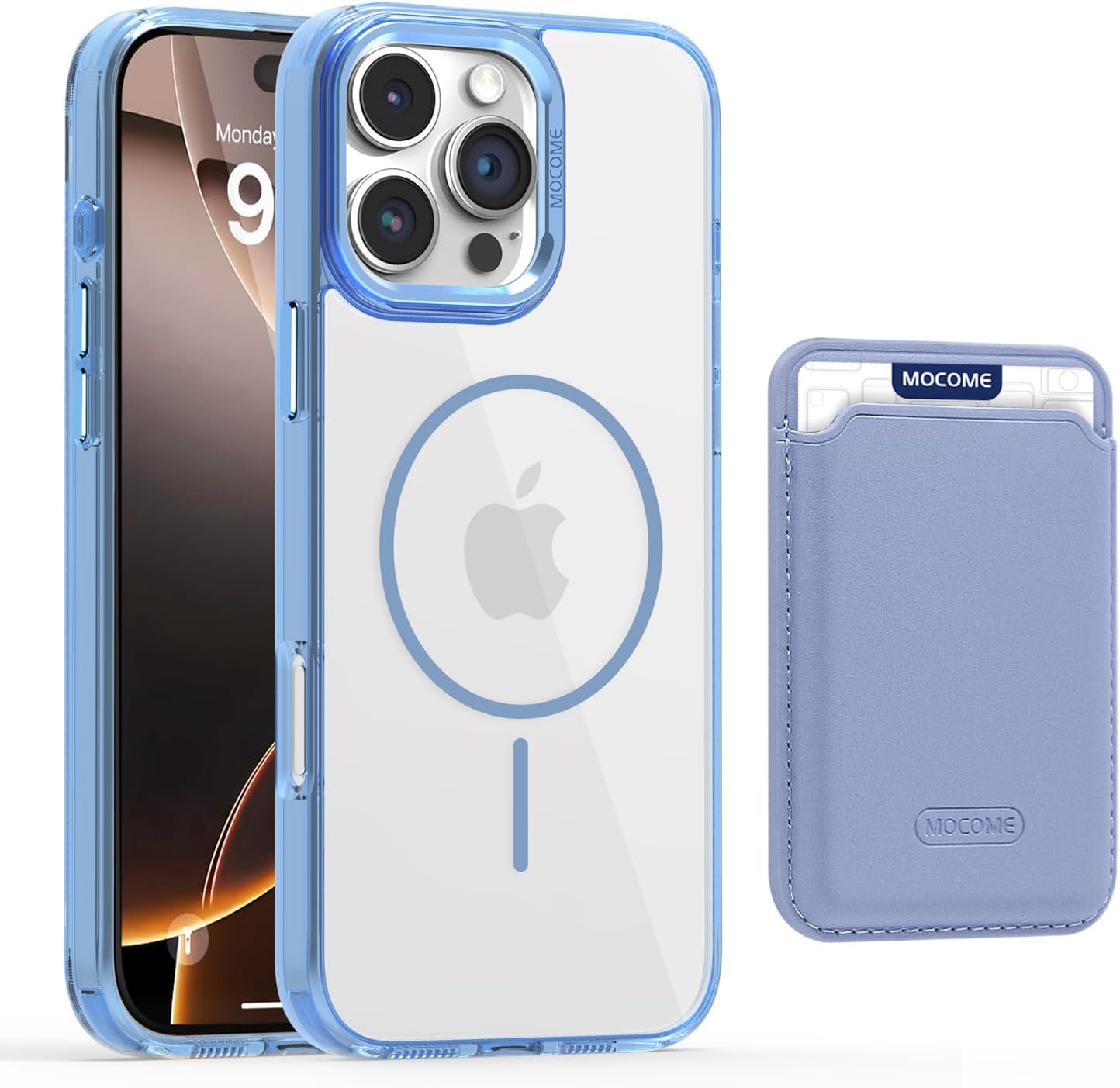 Magnetic transparent phone case for iPhone 16 Pro max, supports wireless charging, military-grade drop-proof, compatible with iPhone 16 Pro max Car magnetic bracket 2 in 1 magnetic card holder