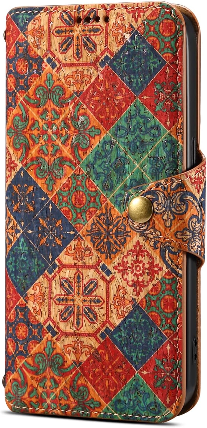 Retro Floral Pattern Phone Case for iPhone 16 Plus, Soft Touch Flip Stand Phone Case, Wallet Card Slot, Compatible with iPhone 16 Plus