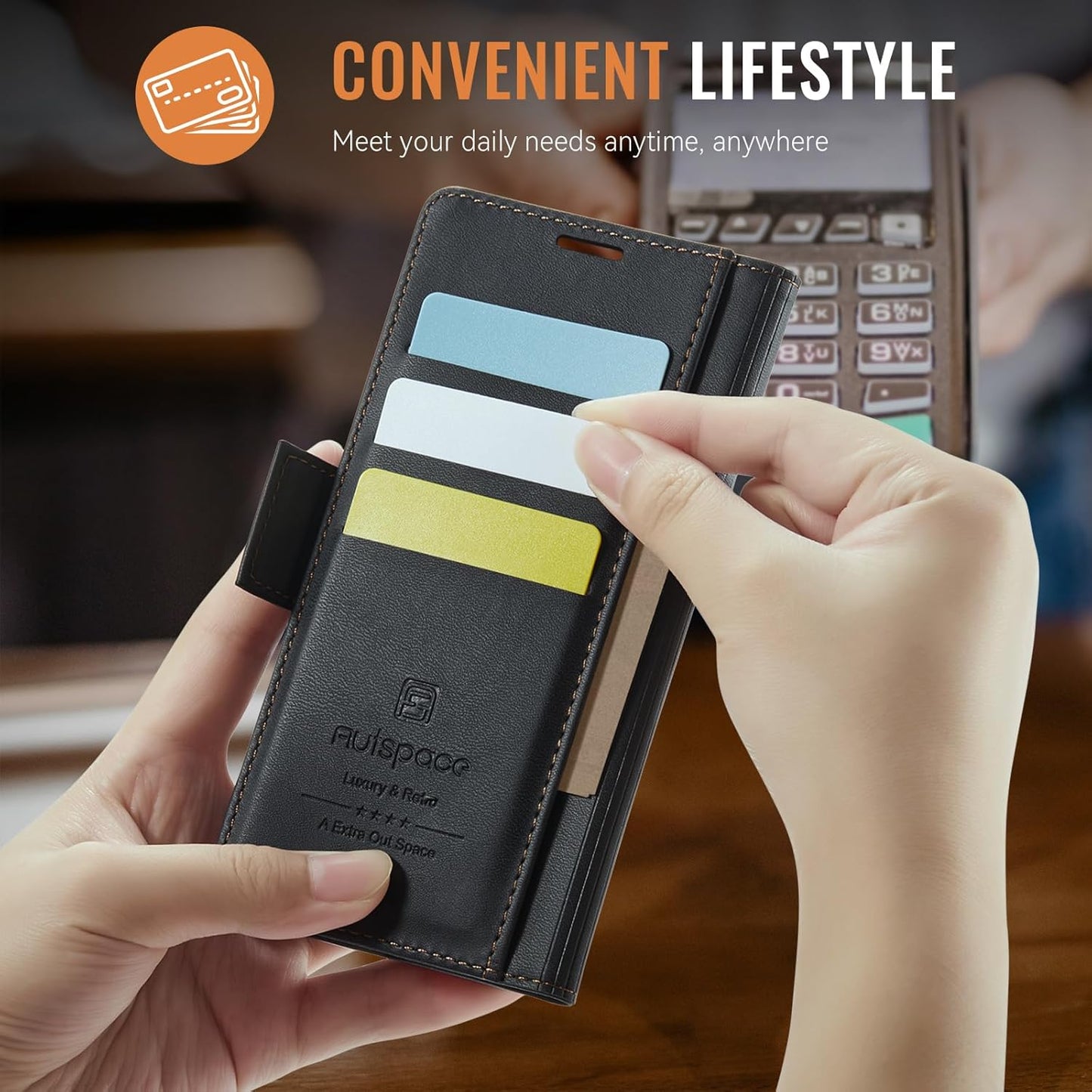 iTape Soft leather wallet case for Google Pixel 9Pro, RFID (anti-theft), wallet card slot flip cover stand for Google Pixel 9Pro Support wireless charging Brown