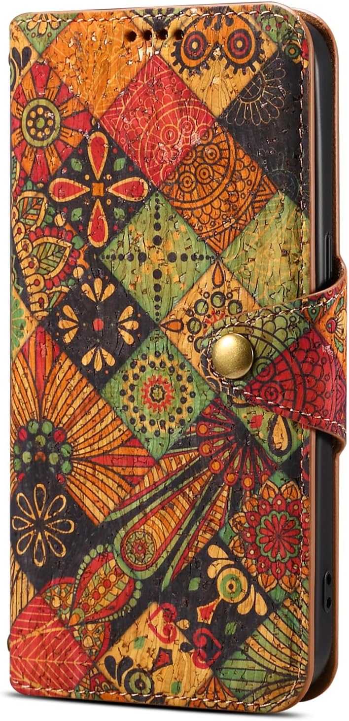 Retro Floral Pattern Phone Case for iPhone 16 Plus, Soft Touch Flip Stand Phone Case, Wallet Card Slot, Compatible with iPhone 16 Plus