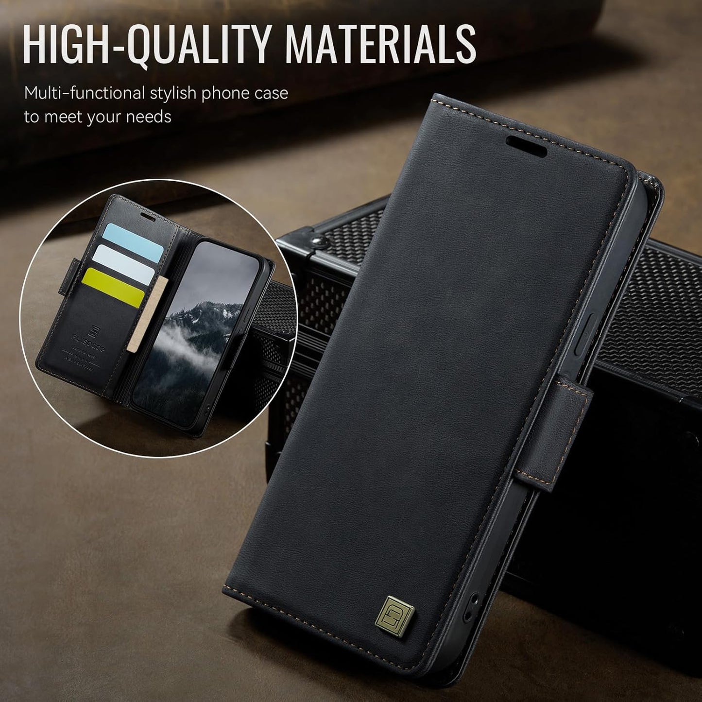 iTape Soft leather wallet case for Google Pixel 9Pro, RFID (anti-theft), wallet card slot flip cover stand for Google Pixel 9Pro Support wireless charging Brown