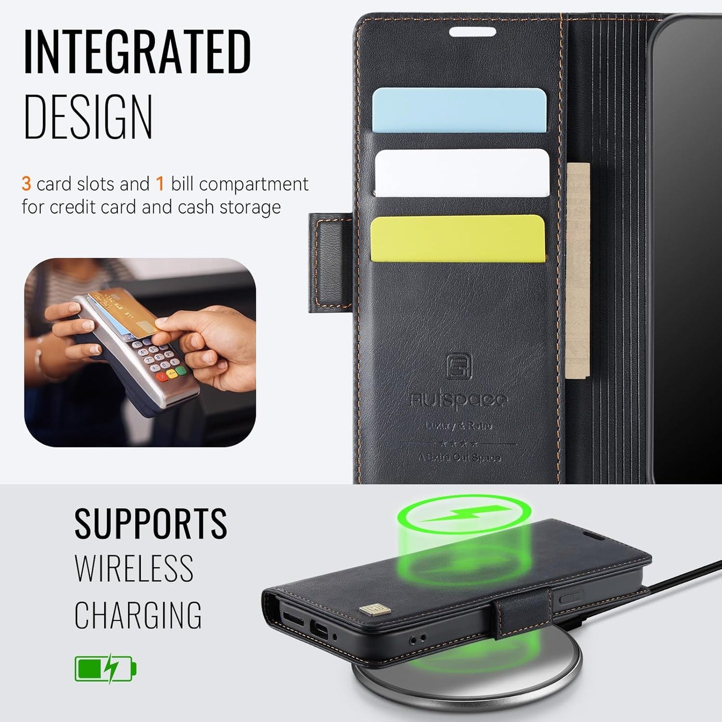 iTape Soft leather wallet case for Google Pixel 9Pro, RFID (anti-theft), wallet card slot flip cover stand for Google Pixel 9Pro Support wireless charging Brown