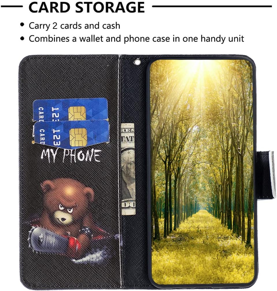 Painted phone case for iPhone 16E, magnetic closure wallet case, multiple card slots, wallet, flip cover, shockproof protection