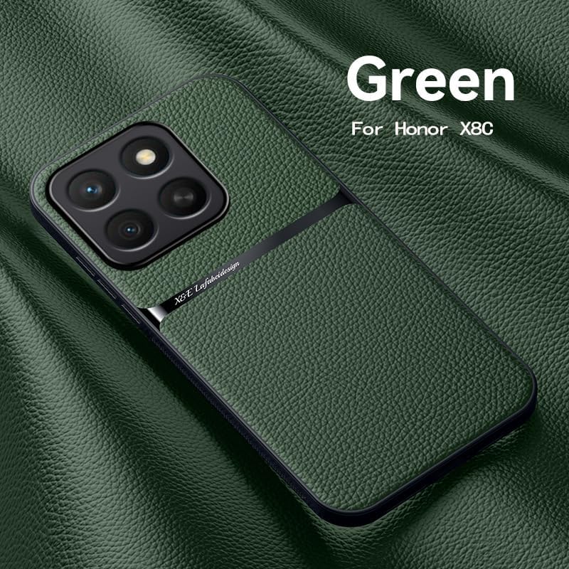 iTape Leather phone case suitable for Honor X8c, soft touch, shockproof, dustproof, anti-slip phone case magnetic car mount Wireless charging navy