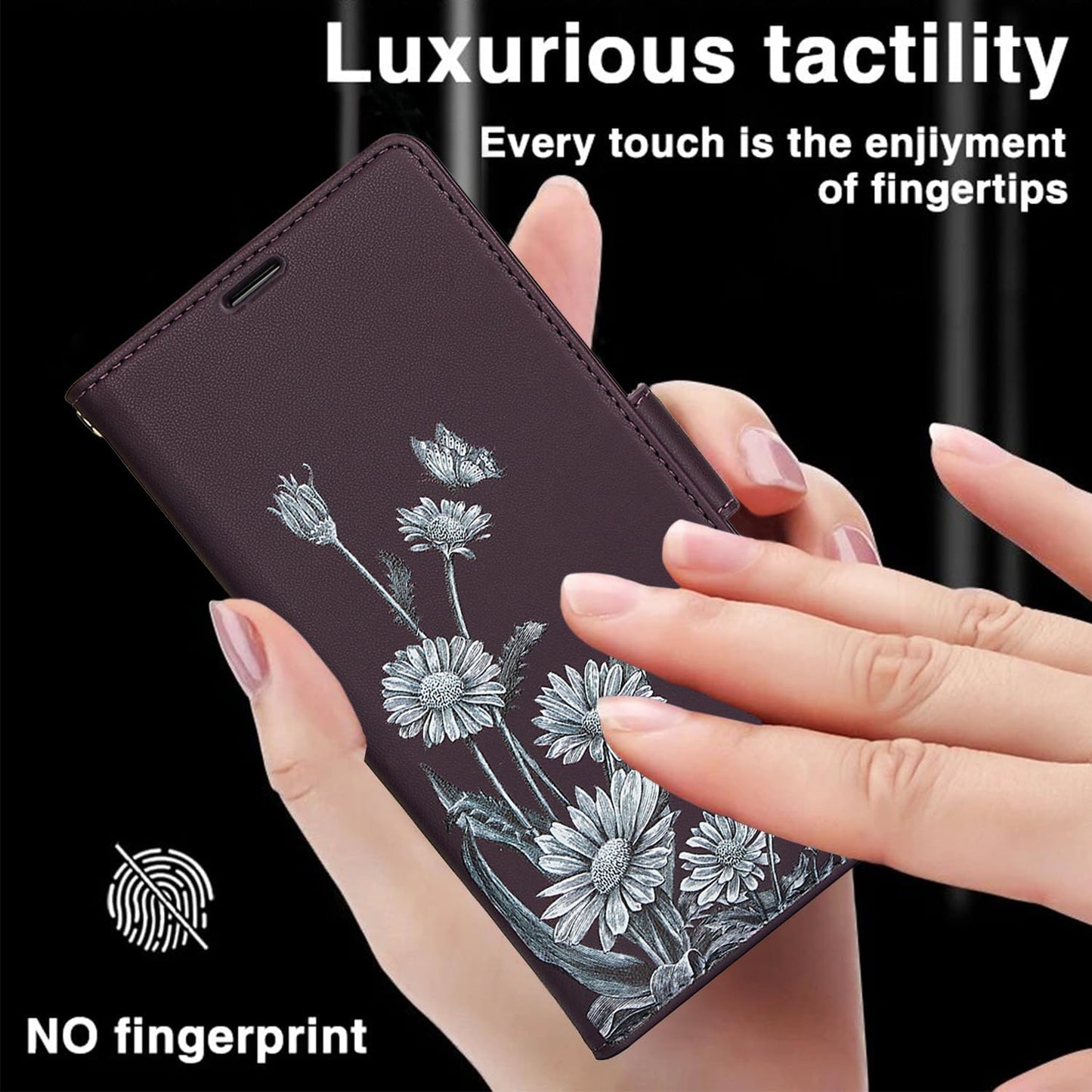 Printed Wallet Phone Case for iPhone 16 Plus, RFID (Anti-Theft), Wallet Flip Stand with Wrist Strap for iPhone 16 Plus Rose Gold