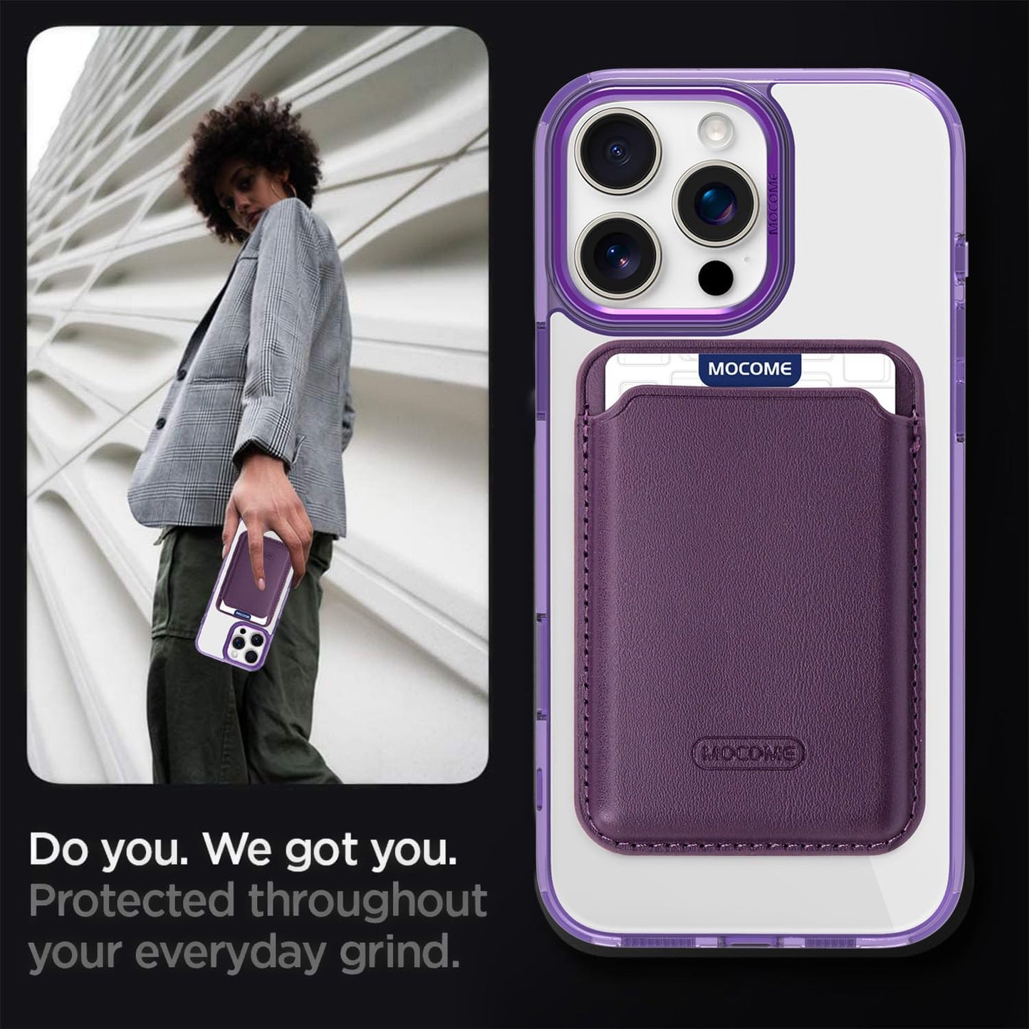 Magnetic transparent phone case for iPhone 16 Pro max, supports wireless charging, military-grade drop-proof, compatible with iPhone 16 Pro max Car magnetic bracket 2 in 1 magnetic card holder