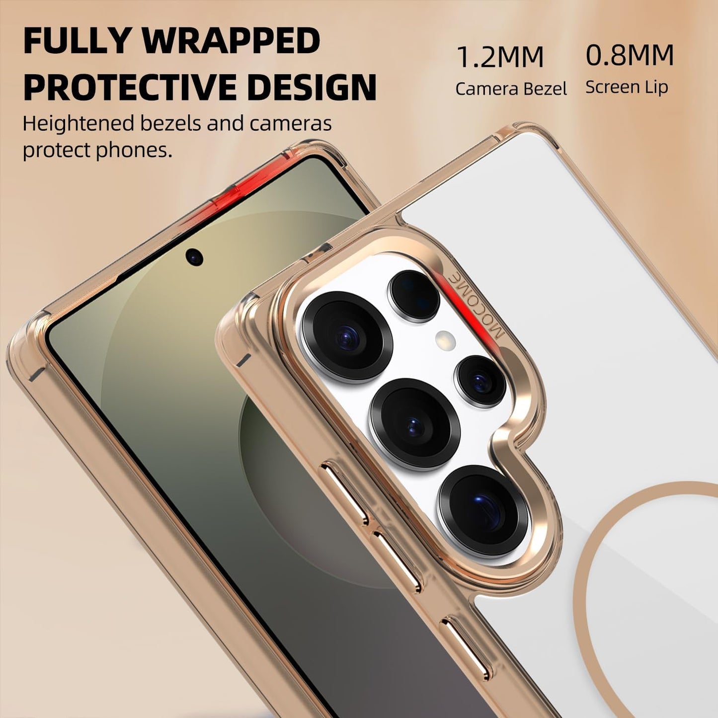 iTape Magnetic transparent phone case for Samsung Galaxy S25 Ultra, supports wireless charging, military-grade drop-proof, compatible with Samsung Galaxy S25 Ultra Car magnetic bracket