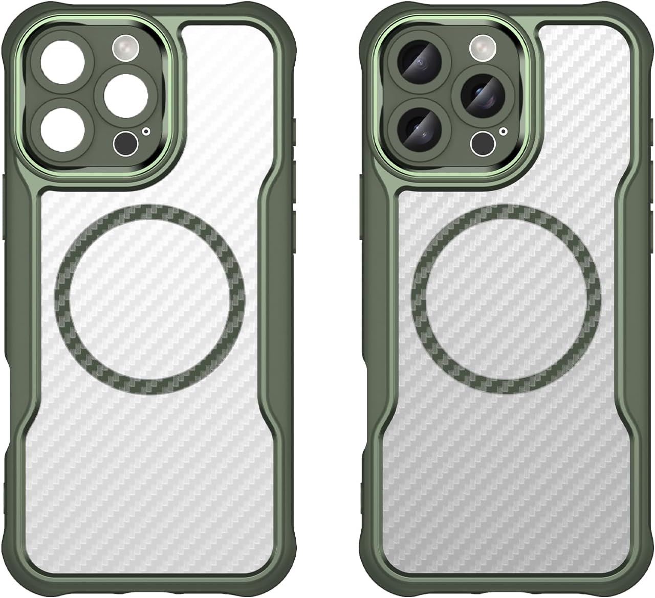 Magnetic carbon fibre case for iPhone 16 Pro max, support wireless charging, carbon fibre shockproof slim case Black