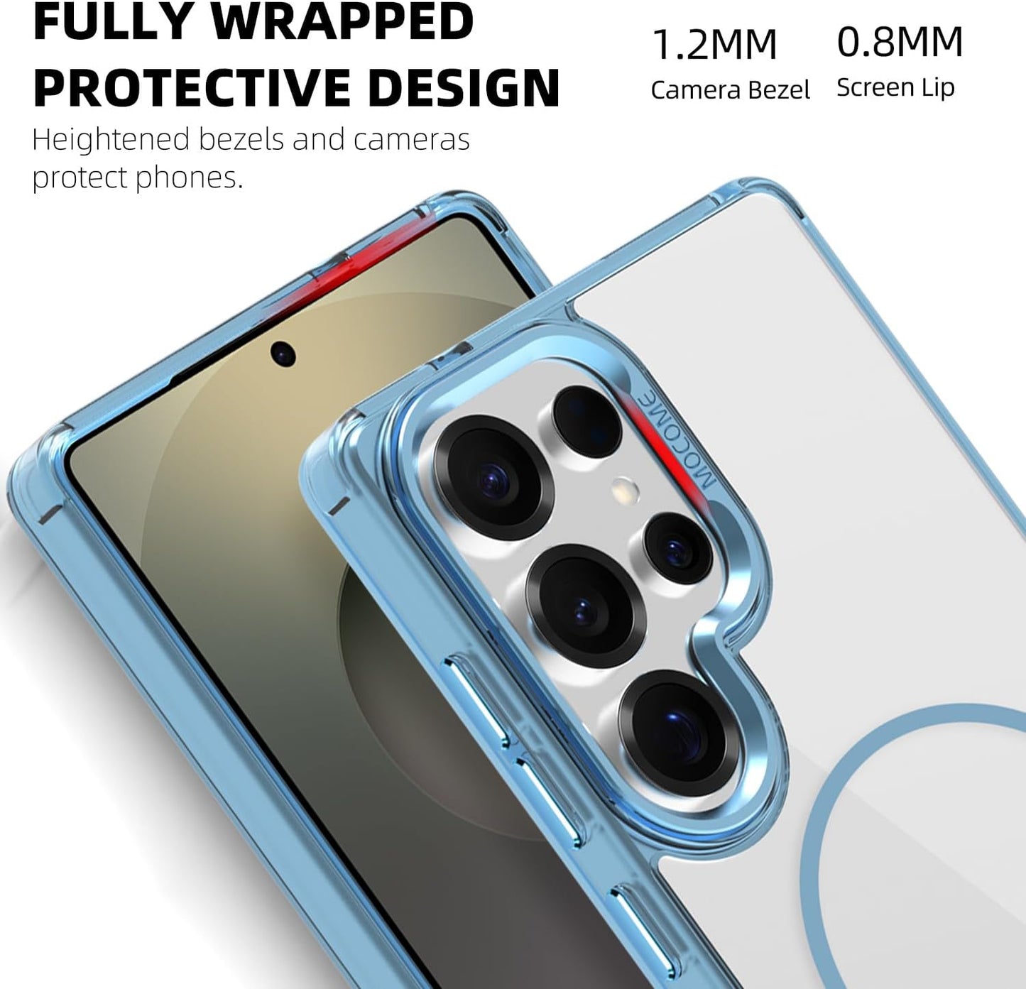 iTape Magnetic transparent phone case for Samsung Galaxy S25 Ultra, supports wireless charging, military-grade drop-proof, Car magnetic bracket 2 in 1 magnetic card holder