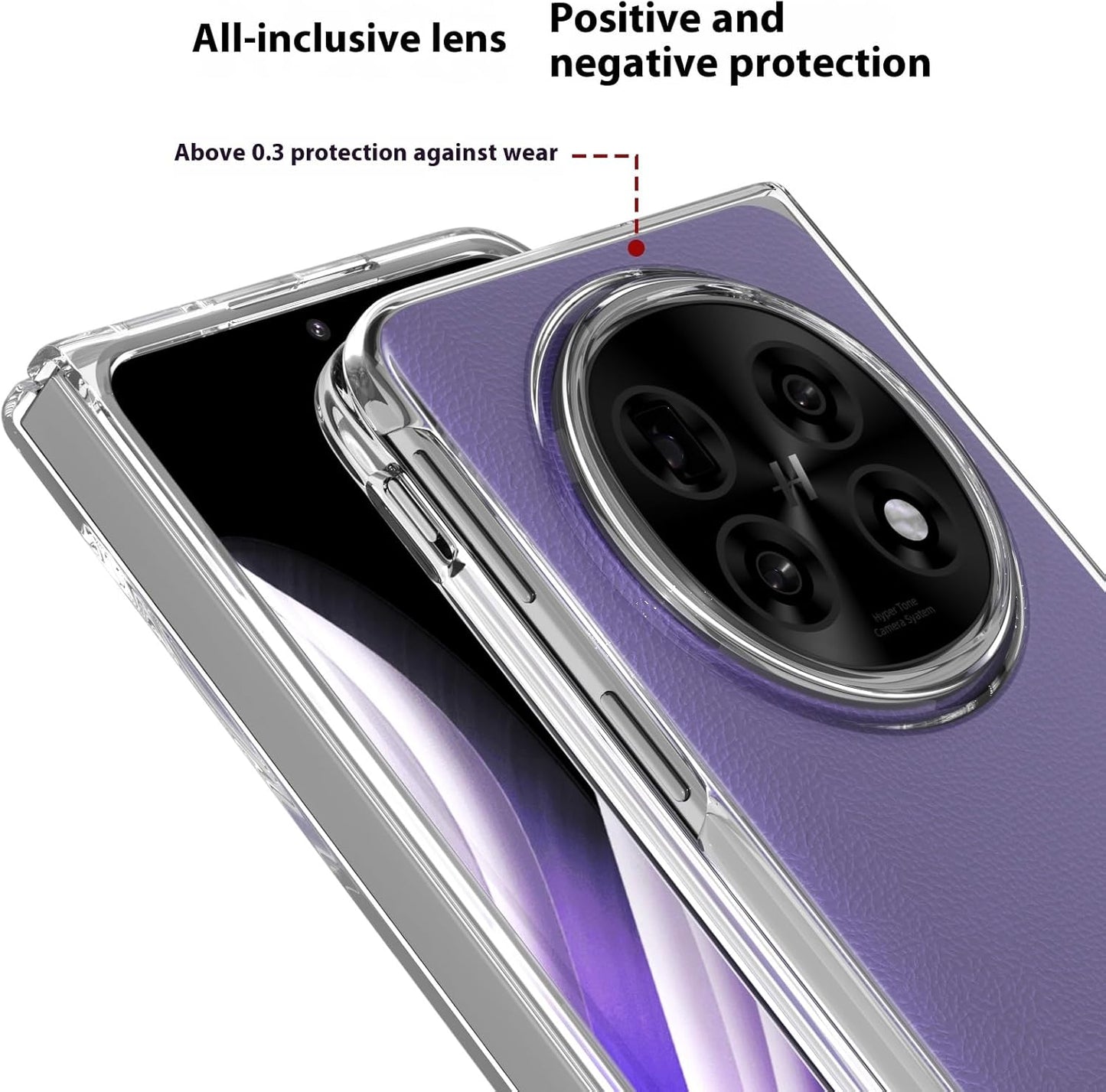 iTape Transparent mobile phone case for OPPO Find N5, 360° full-cover mobile phone protective case, anti-fall and shock absorption, supports wireless charging
