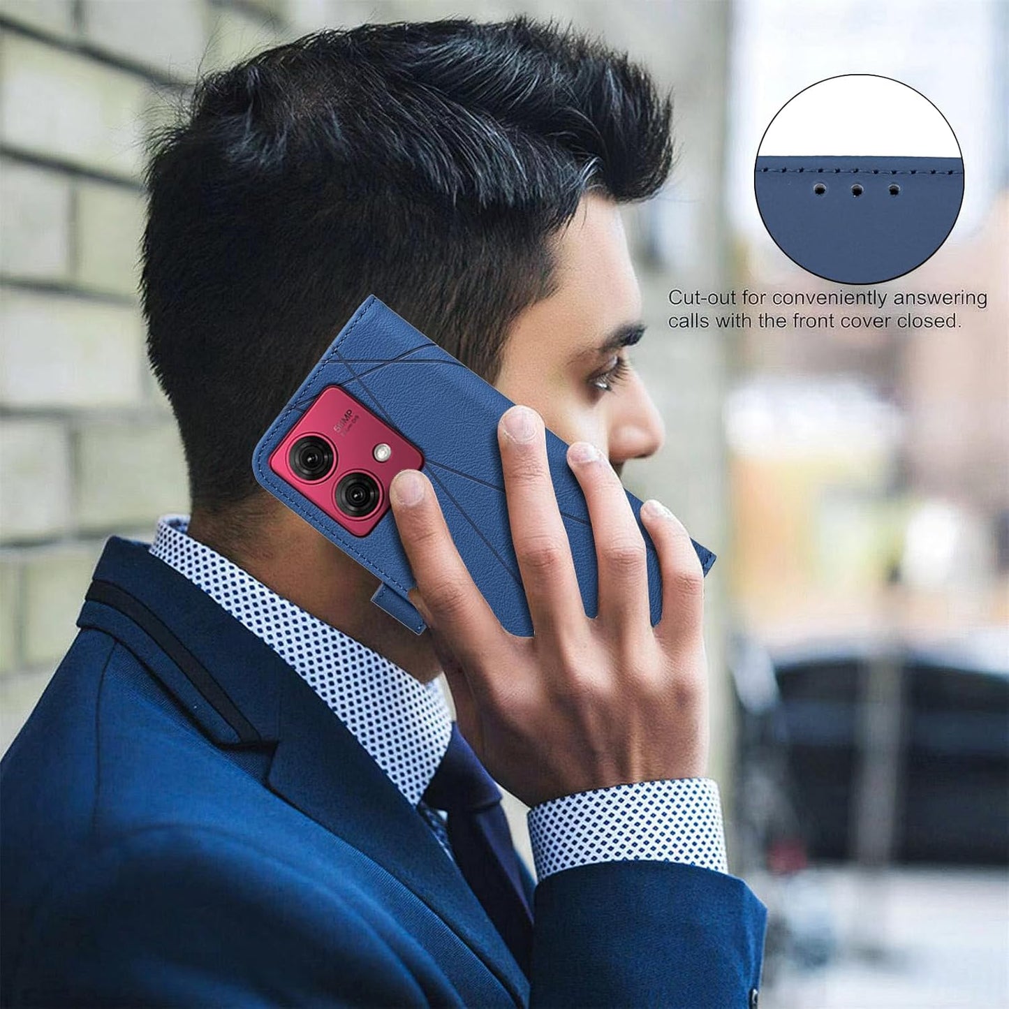 iTape Wallet phone case for Motorola Moto G84, RFID anti-theft wallet, pressed edge leather case flip cover stand