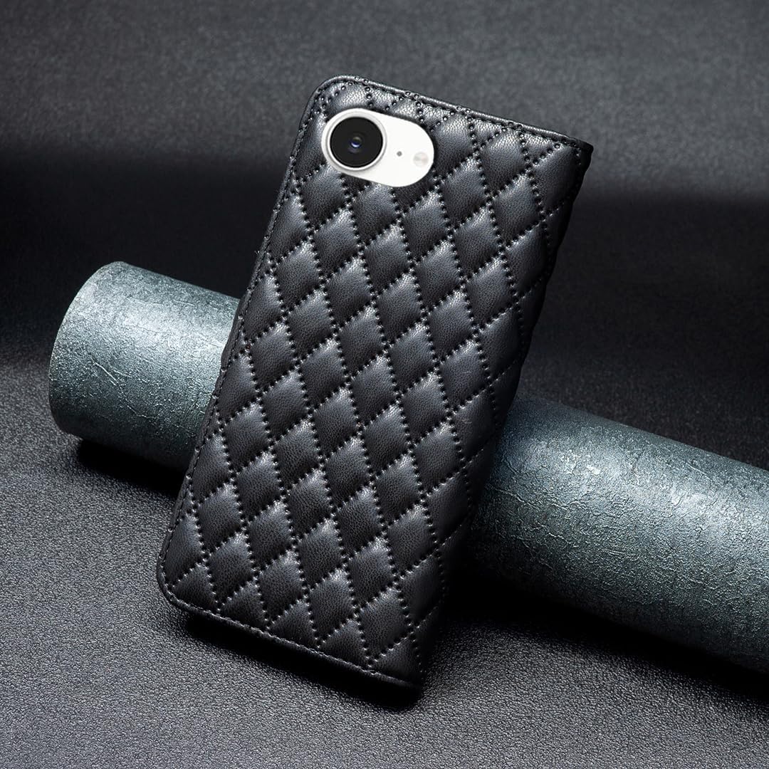 Diamond Wallet Case for iPhone 16E, Magnetic Snap Wallet Case, Flip-Stand for Shockproof Protection Green