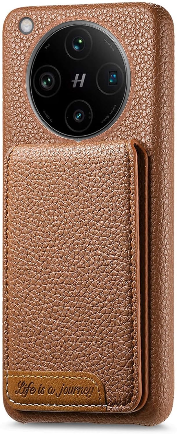 iTape 2 in 1 Wallet Phone Case for OPPO Find X8 Pro, Shockproof Ultra-thin Phone Case, RFID Anti-theft Wallet Brown