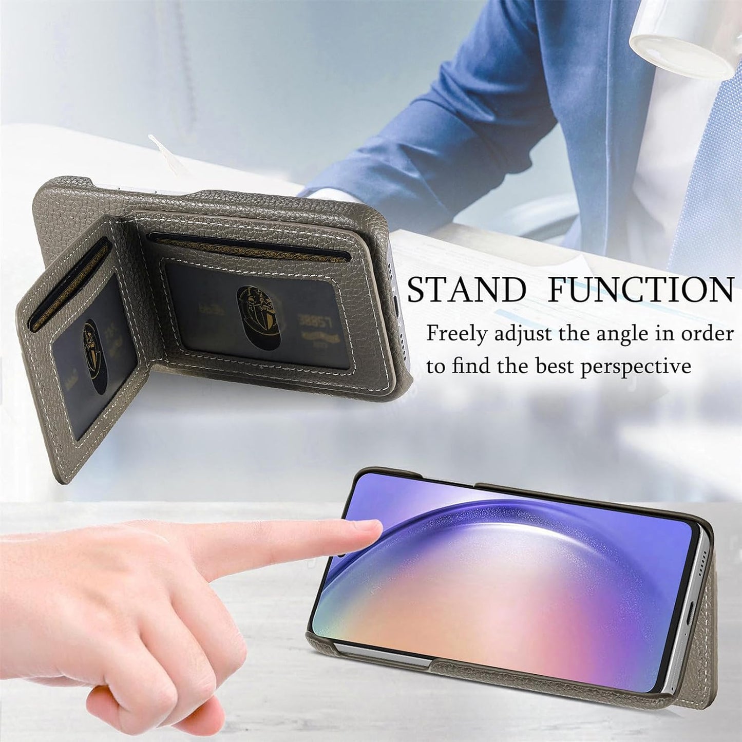 iTape 2 in 1 Wallet Phone Case for OPPO Find X8 Pro, Shockproof Ultra-thin Phone Case, RFID Anti-theft Wallet Brown