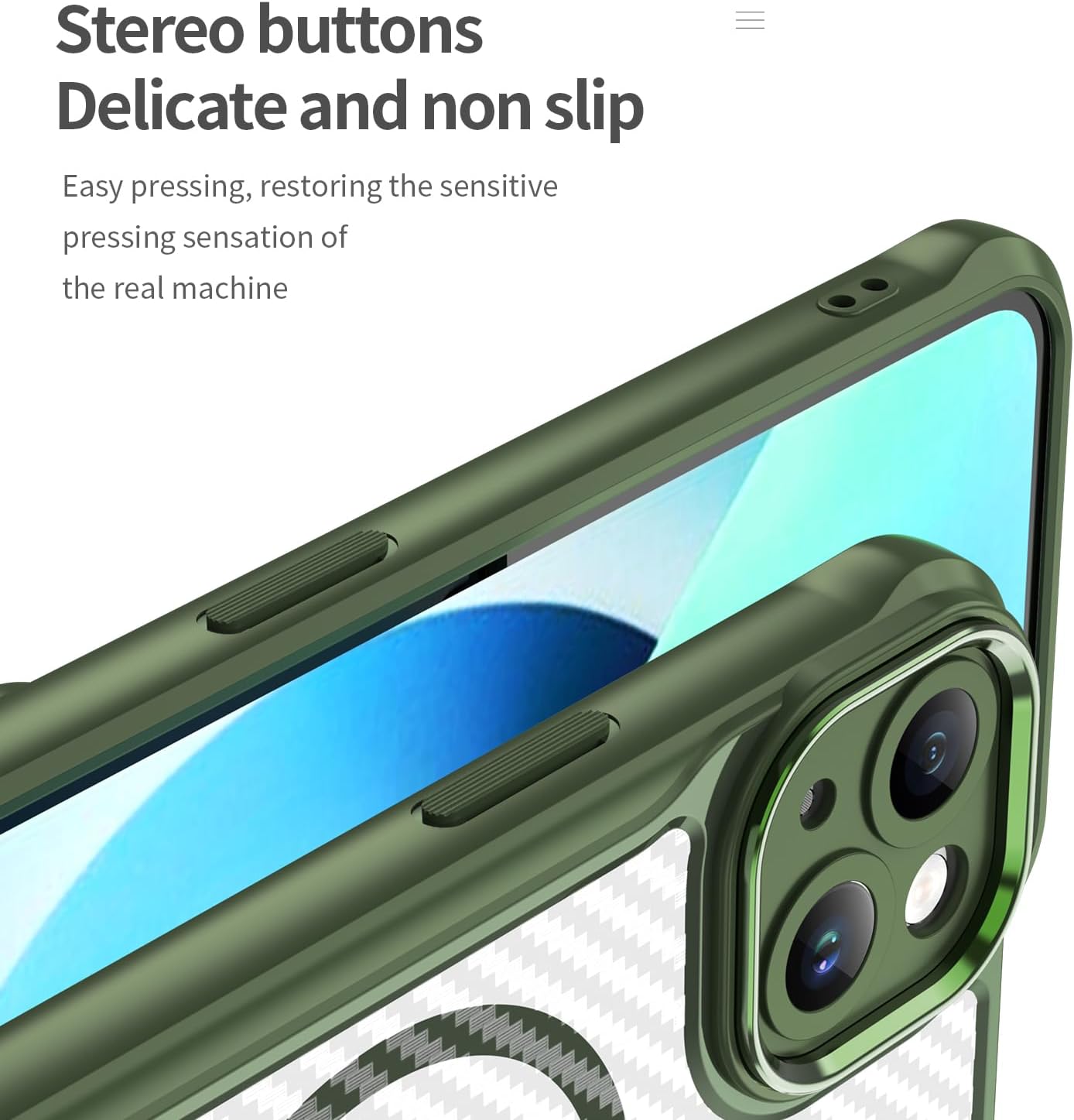 Magnetic carbon fibre case for iPhone 13, support wireless charging, carbon fibre shockproof slim case Purple