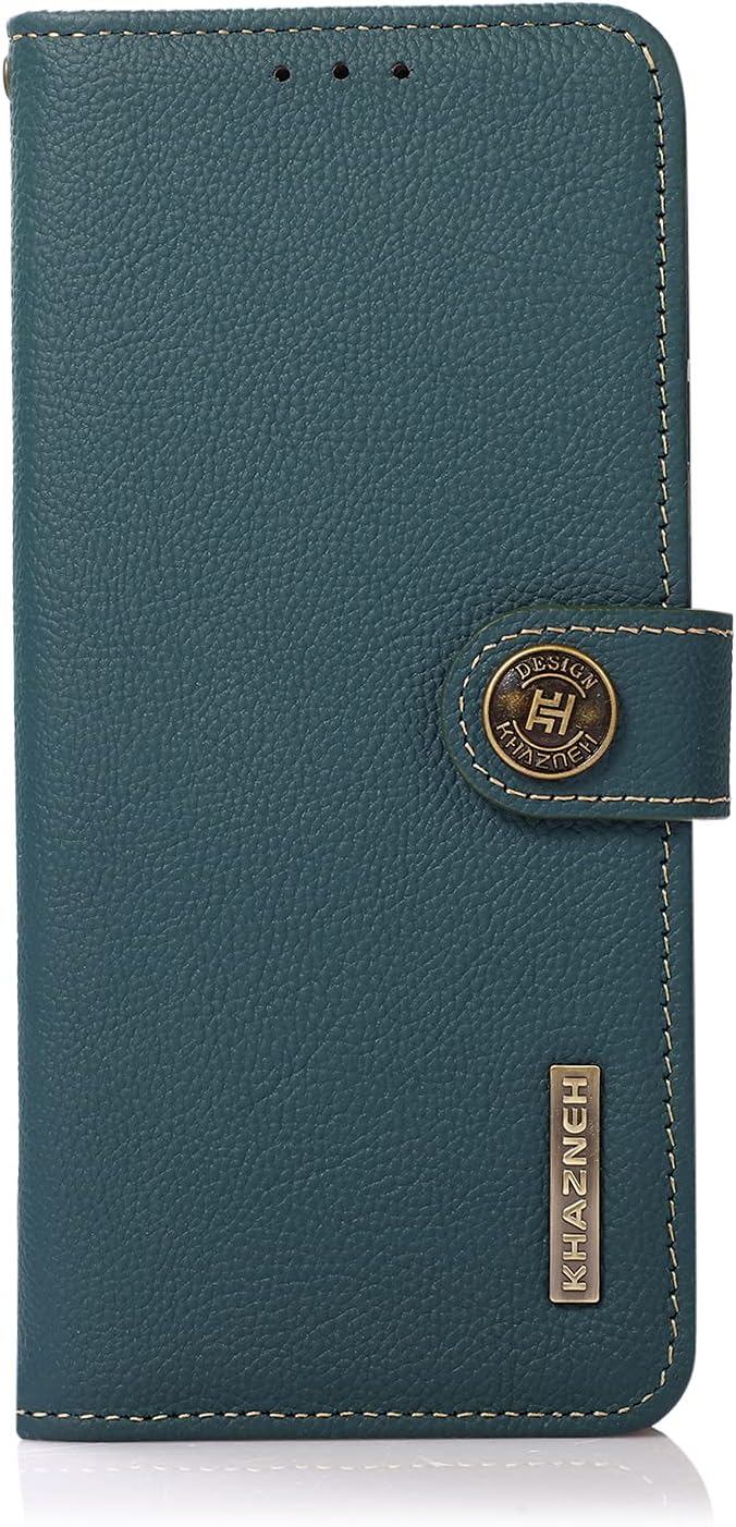 iTape Genuine leather phone case for Honor 400 Lite, cowhide RFID anti-theft brush phone case with card slot and shockproof flip cover Black