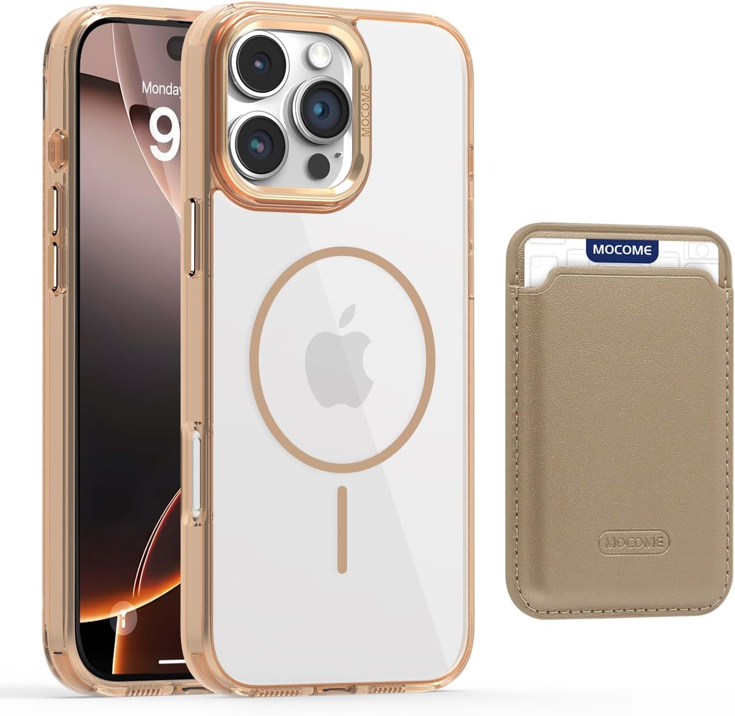 Magnetic transparent phone case for iPhone 16 Pro max, supports wireless charging, military-grade drop-proof, compatible with iPhone 16 Pro max Car magnetic bracket 2 in 1 magnetic card holder
