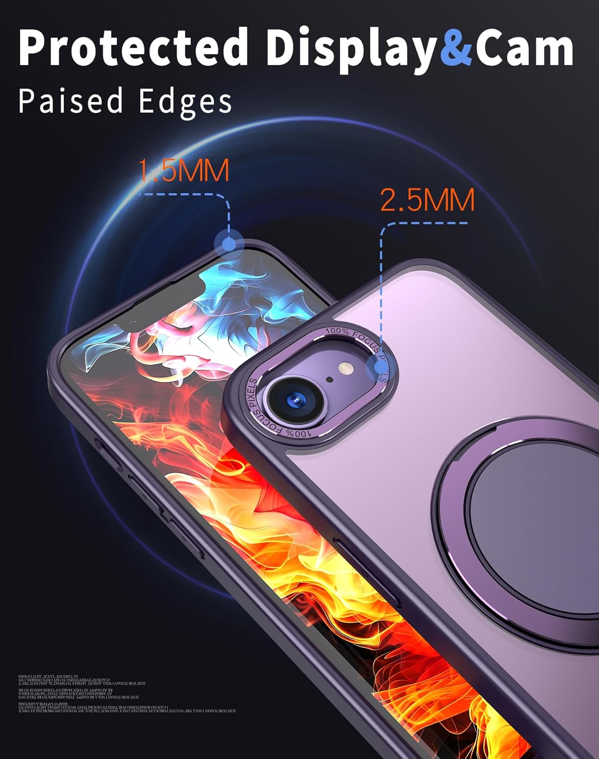 Magnetic phone case for iPhone 16E, mechanical gear 360° rotating bracket supports wireless charging, shockproof ultra-thin shell