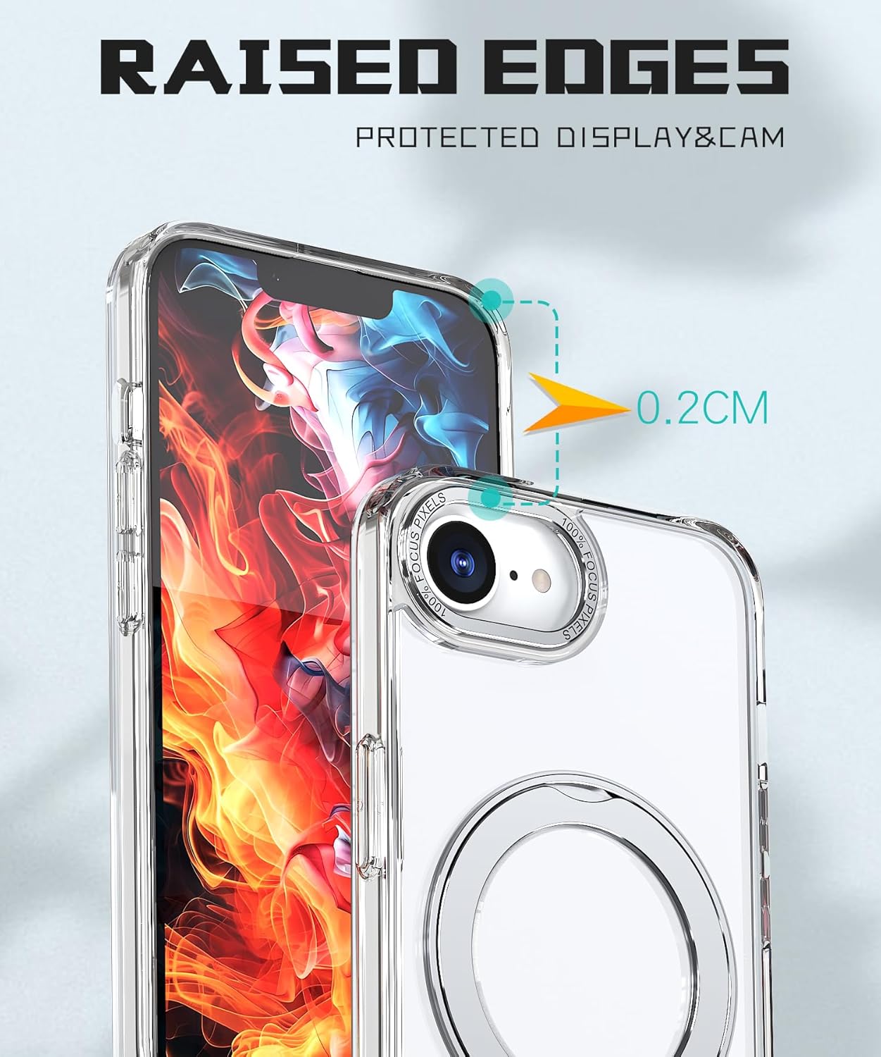 Magnetic phone case for iPhone 16E, 360° rotating bracket supports wireless charging, shockproof ultra-thin shell Gray