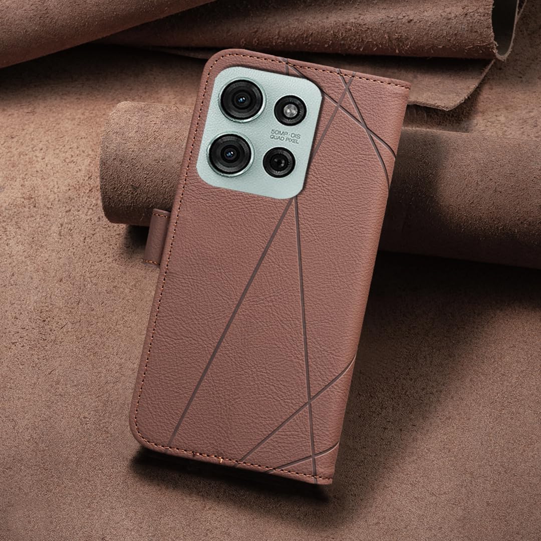 iTape Wallet phone case for Motorola Moto G75, RFID anti-theft wallet, pressed edge leather case flip cover stand Blue