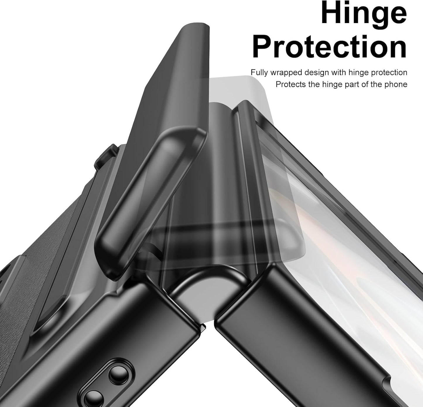 iTape Lightweight phone case for Samsung Galaxy Z Fold4, hinged case supports wireless charging with lens protection, screen protector, complimentary stylus, drop-proof and fingerprint resistant Blue