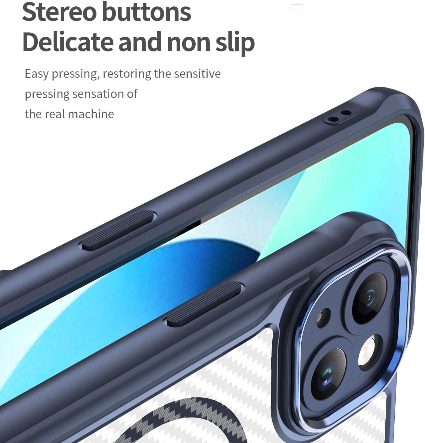 Magnetic carbon fibre case for iPhone 13, support wireless charging, carbon fibre shockproof slim case Purple