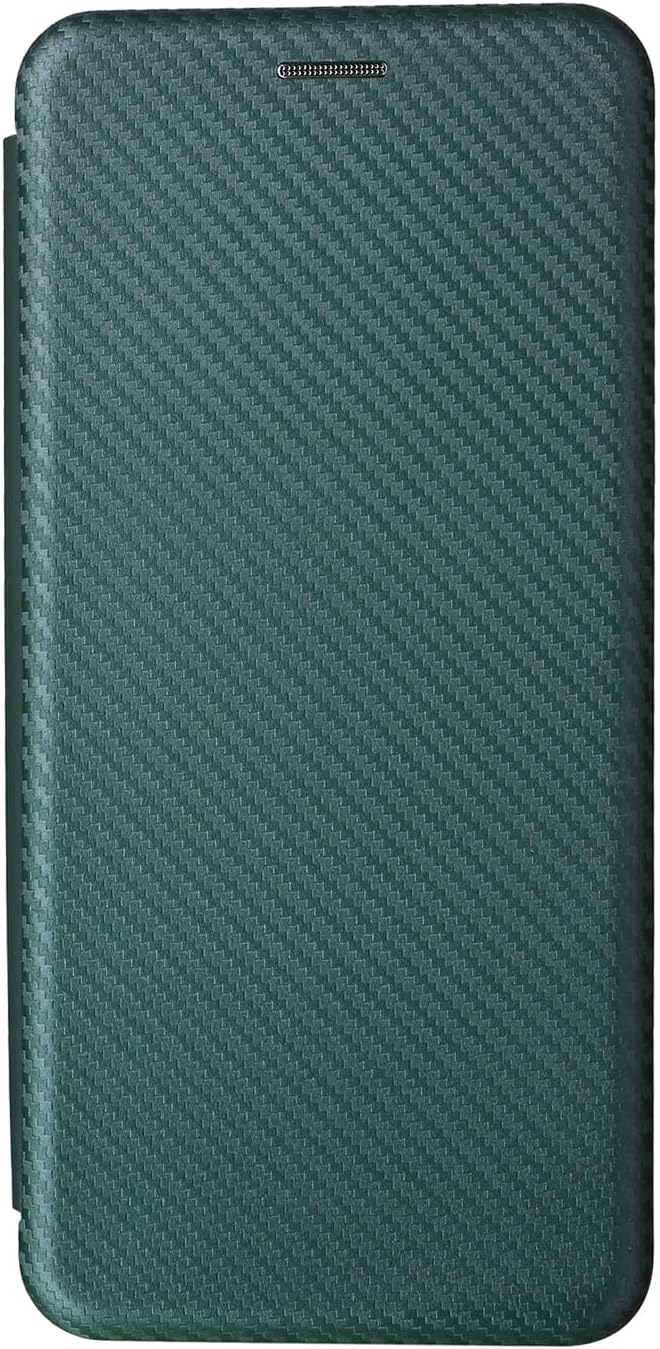 iTape Carbon fiber phone case for Motorola Moto G 04. Magnetic flip phone case, credit card slot, wallet case, shockproof and drop-proof Green