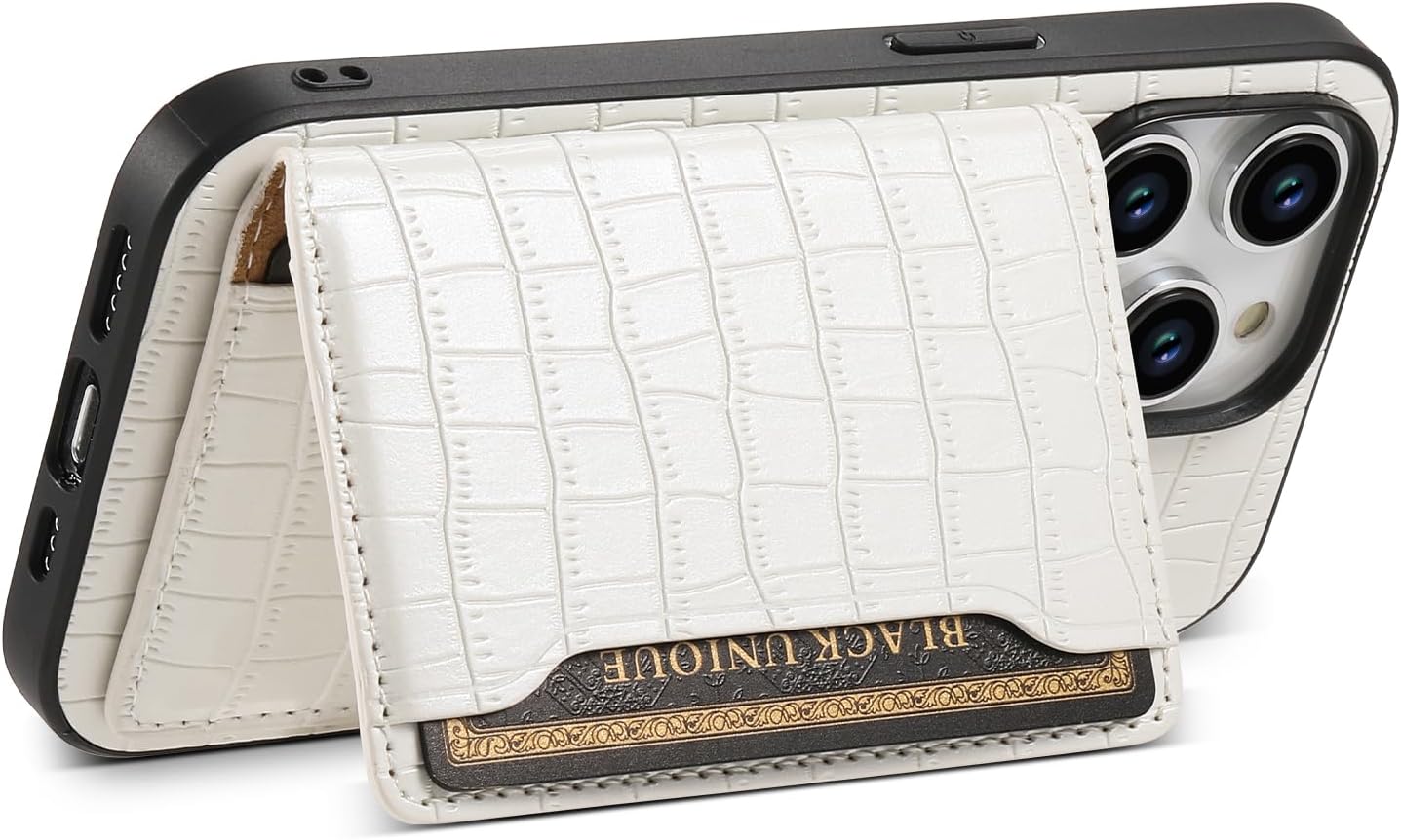 Crocodile pattern phone case suitable for iPhone 15 Pro max, magnetic card holder holder card slot phone case, Green