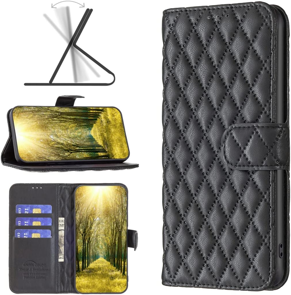 Diamond Wallet Case for iPhone 16E, Magnetic Snap Wallet Case, Flip-Stand for Shockproof Protection Green