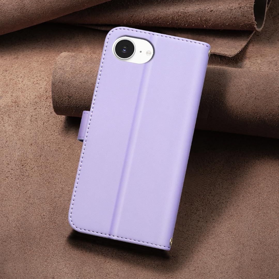 Plaid Wallet Phone Case for iPhone 16E, Wallet Phone Case, Flip Stand, Credit Card Slot Wallet With wrist strap Green
