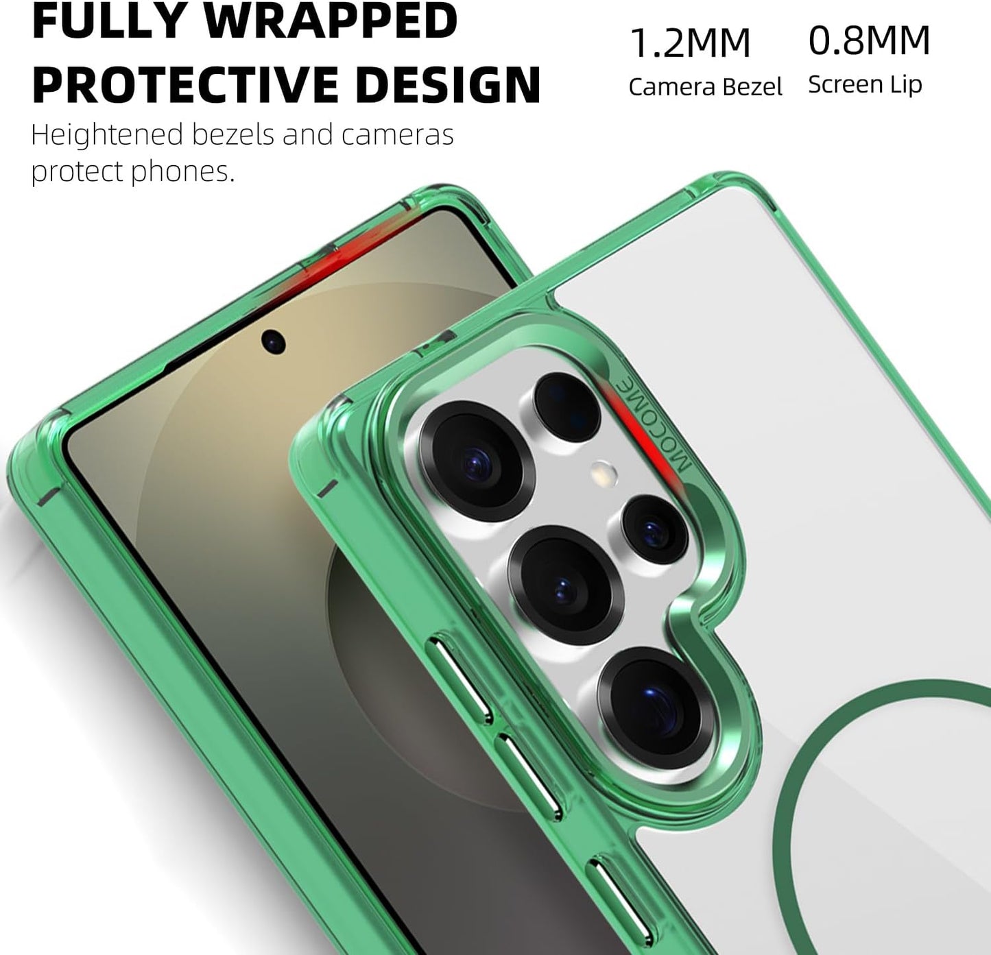 iTape Magnetic transparent phone case for Samsung Galaxy S25 Ultra, supports wireless charging, military-grade drop-proof, Car magnetic bracket 2 in 1 magnetic card holder