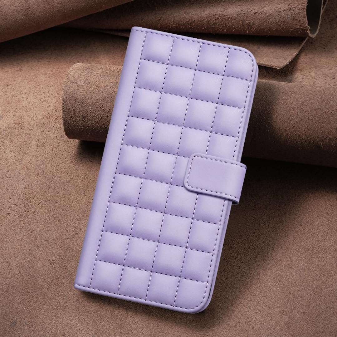 Plaid Wallet Phone Case for iPhone 16E, Wallet Phone Case, Flip Stand, Credit Card Slot Wallet With wrist strap Green