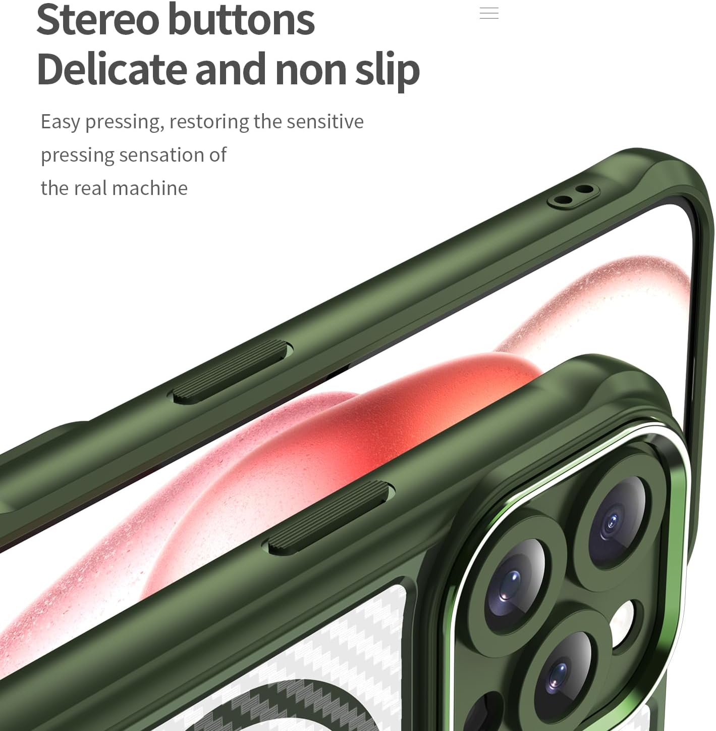 Magnetic carbon fibre case for iPhone 15 Pro, support wireless charging, carbon fibre shockproof slim case Blue