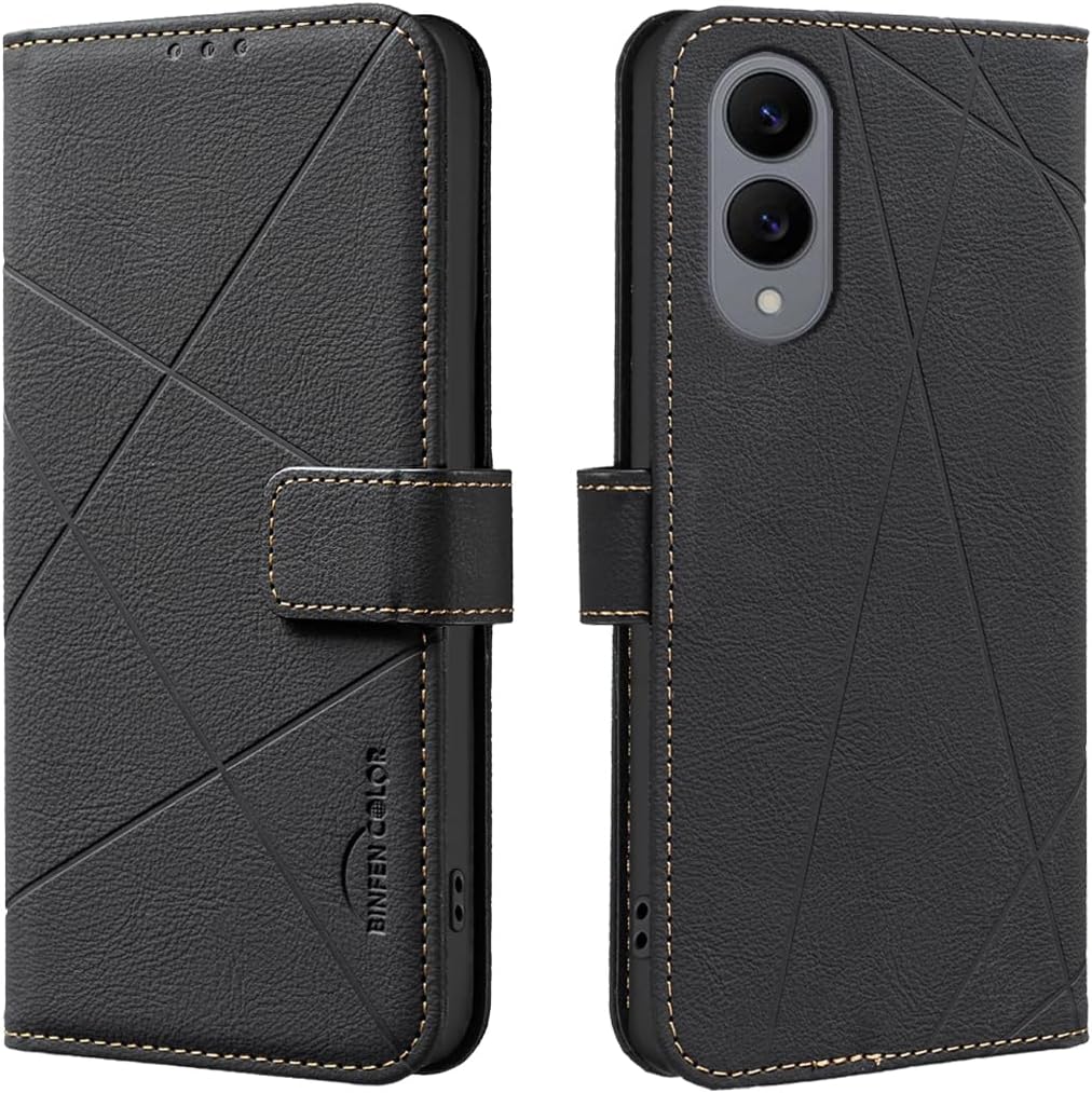 iTape Wallet phone case for Samsung Galaxy S25 Edge, RFID anti-theft wallet, pressed edge leather case flip cover stand Blue
