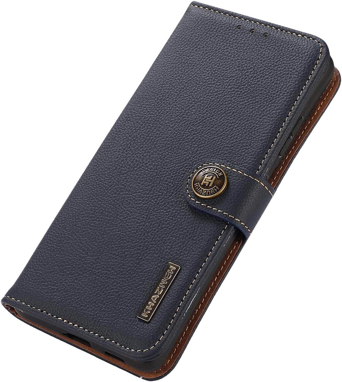 iTape Genuine leather phone case for Honor 400 Lite, cowhide RFID anti-theft brush phone case with card slot and shockproof flip cover Black