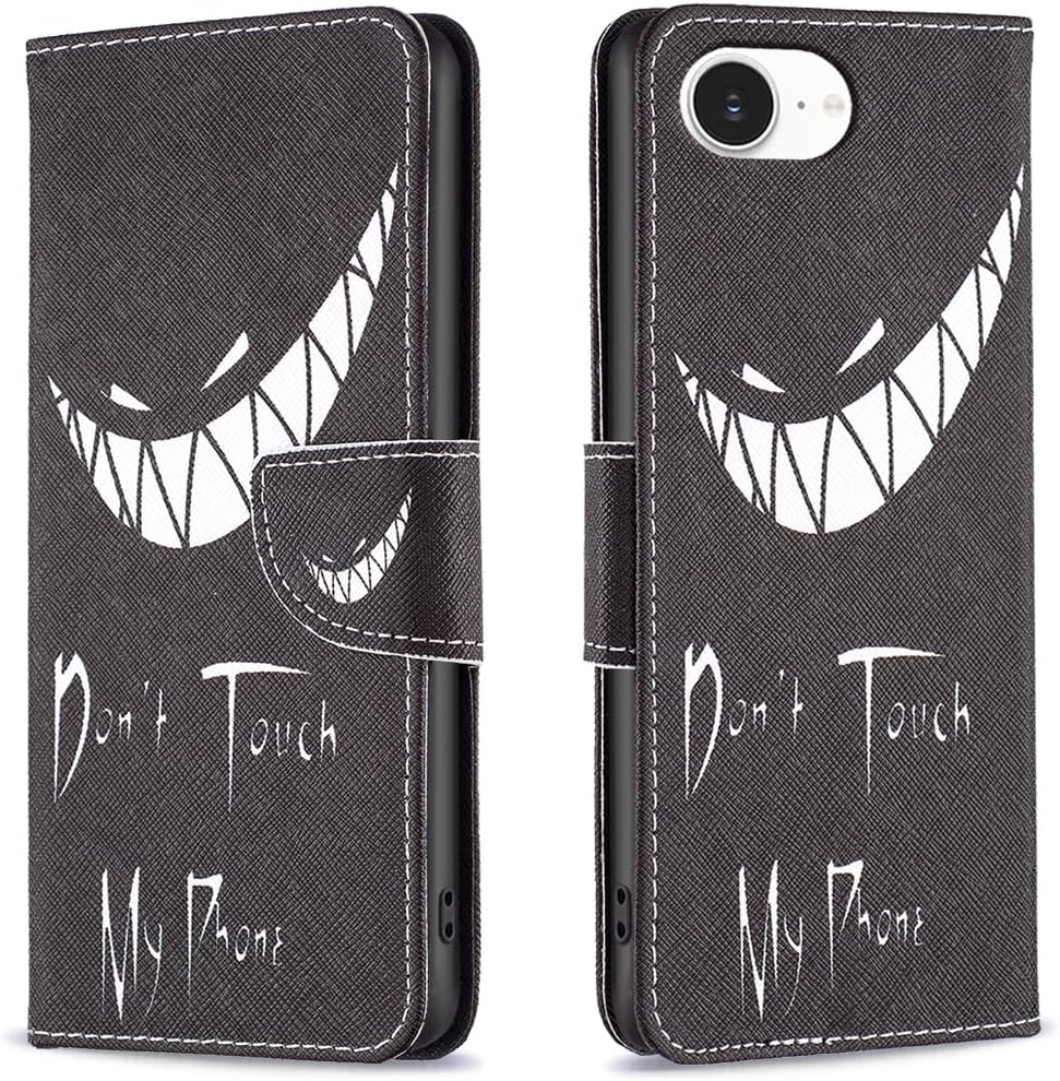 Painted phone case for iPhone 16E, magnetic closure wallet case, multiple card slots, wallet, flip cover, shockproof protection