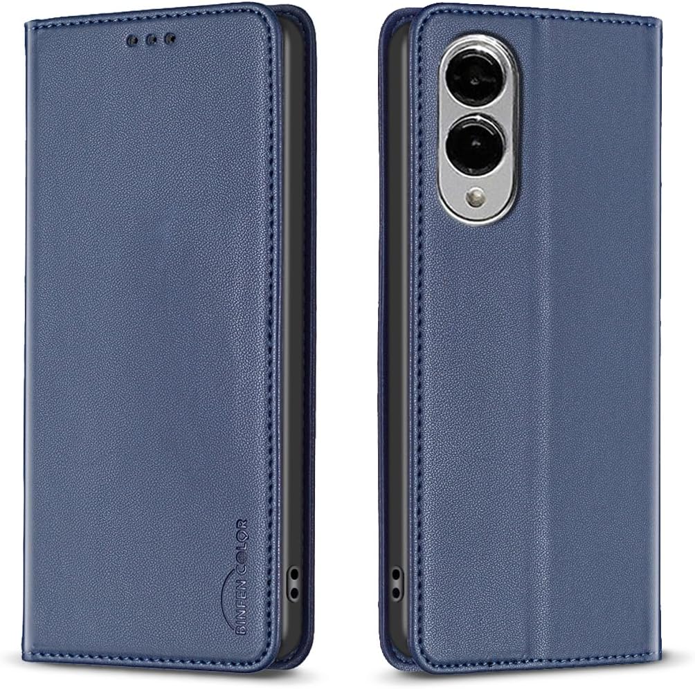 Leather Phone Case for Samsung Galaxy S25 Edge, Magnetic Leather Wallet Case, Flip Stand Shockproof Protection Green