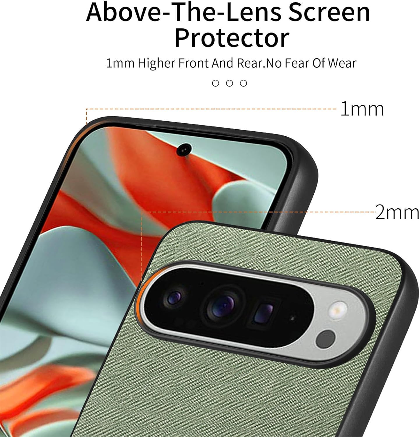 iTape Twill Phone Case for Google Pixel 9 Pro XL, Shockproof Ultra-thin Phone Case, Supports Wireless Charging Green