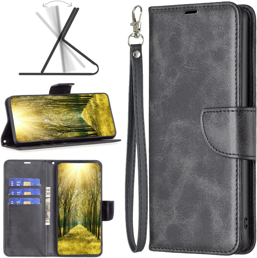 iTape Solid lambskin leather phone case for Samsung Galaxy S25 Edge, snap wallet style case, flip stand shock protection Brown