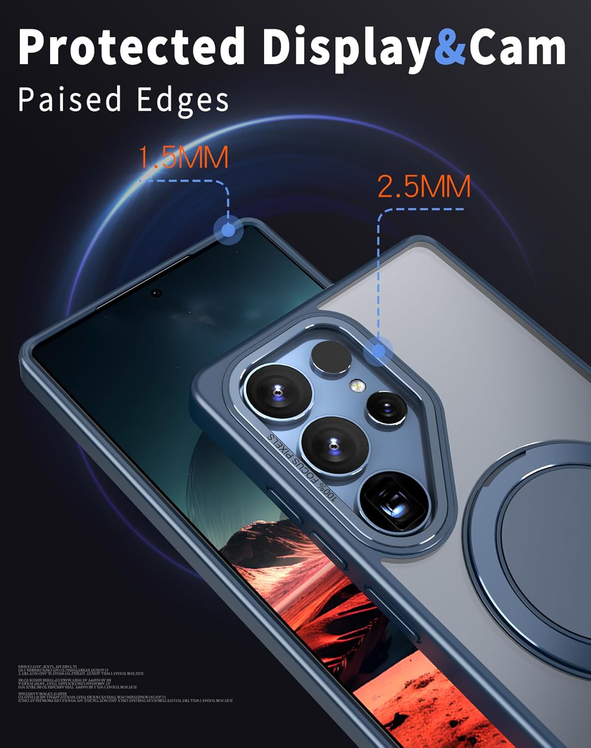 iTape Magnetic phone case for Samsung Galaxy S25 Ultra, mechanical gear 360° rotating bracket supports wireless charging, shockproof ultra-thin shell Gray
