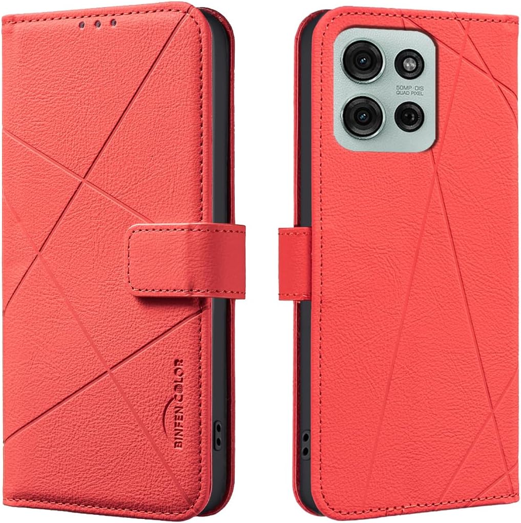 iTape Wallet phone case for Motorola Moto G75, RFID anti-theft wallet, pressed edge leather case flip cover stand Blue