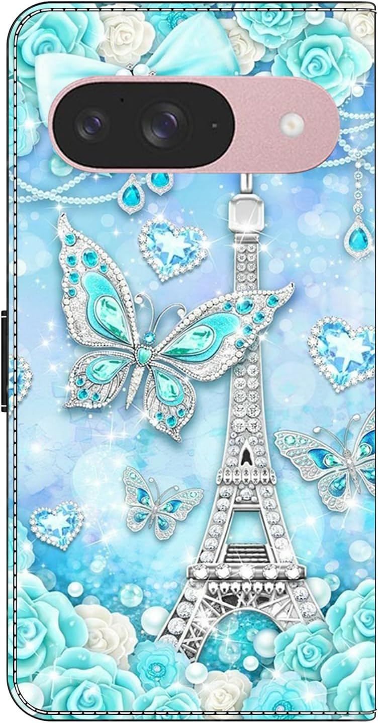 iTape Graffiti wallet phone case for Google Pixel 9, shockproof phone case, card slot wallet, flip stand phone case