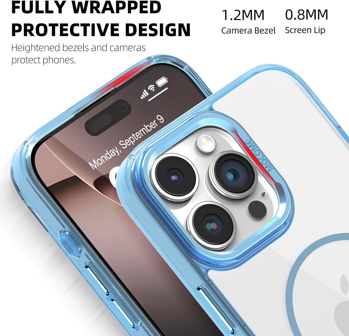 Magnetic transparent phone case for iPhone 16 Pro max, supports wireless charging, military-grade drop-proof, compatible with iPhone 16 Pro max Car magnetic bracket 2 in 1 magnetic card holder