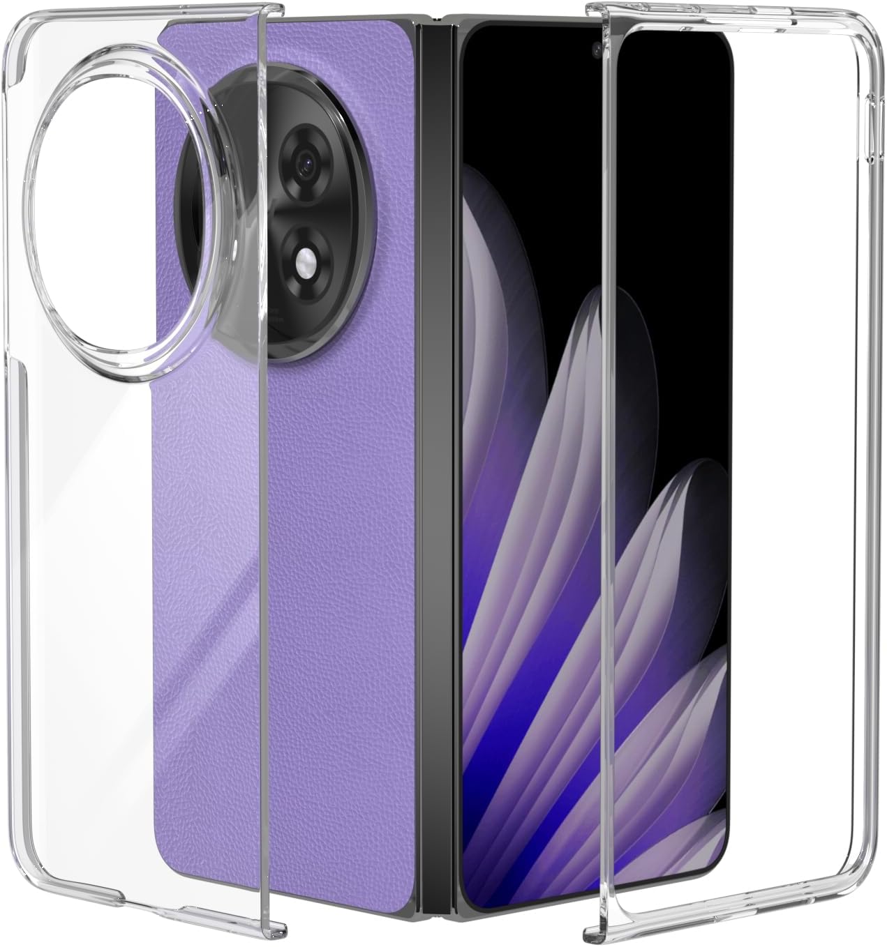 iTape Transparent mobile phone case for OPPO Find N5, 360° full-cover mobile phone protective case, anti-fall and shock absorption, supports wireless charging