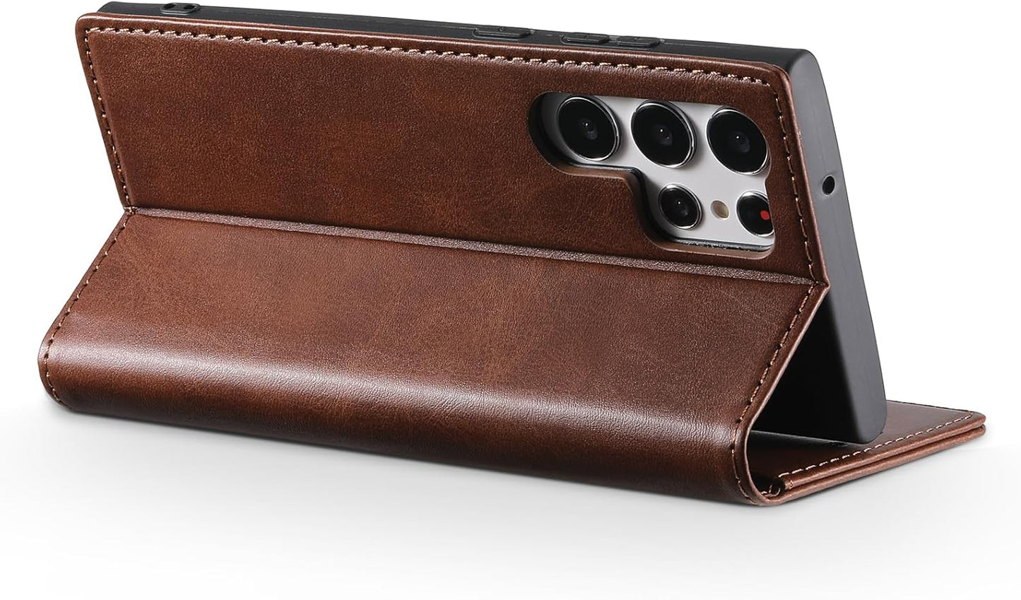 iTape Wallet phone case for Samsung Galaxy S24 Ultra, magnetic flip cover stand, leather phone case for Samsung Galaxy S24 Ultra Leather phone case Red